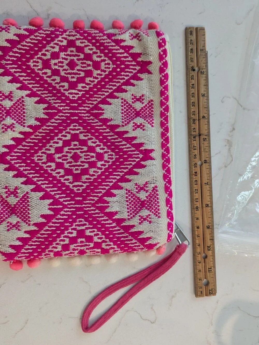 America & Beyond pink wristlet clutch purse